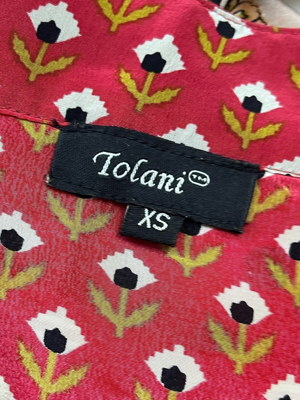 Tolani Red Patterned Silk Dress N261-28 - Picture 4 of 8